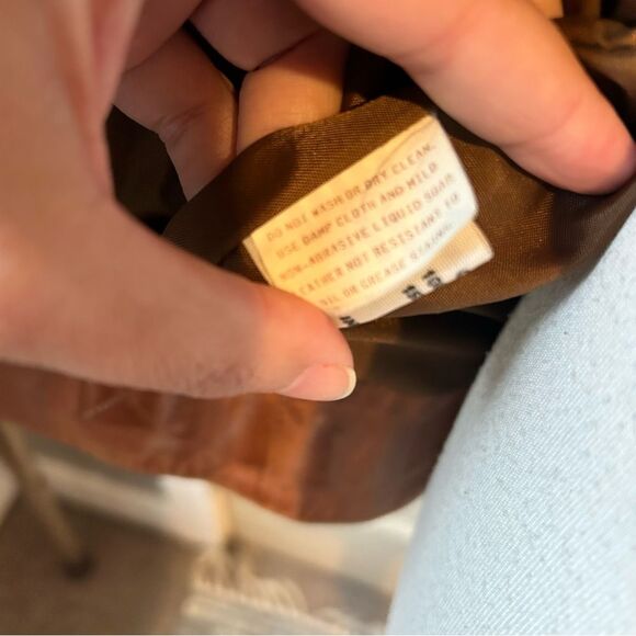 Vintage Gino di Giorgio Brown 1980s Bomber Brown Leather Jacket - Medium - Picture 10 of 11